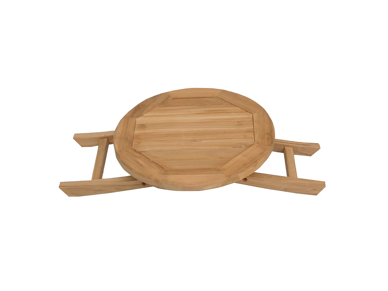 Table d'appoint ronde en teck 50cm LOMBOK - HAPPY GARDEN