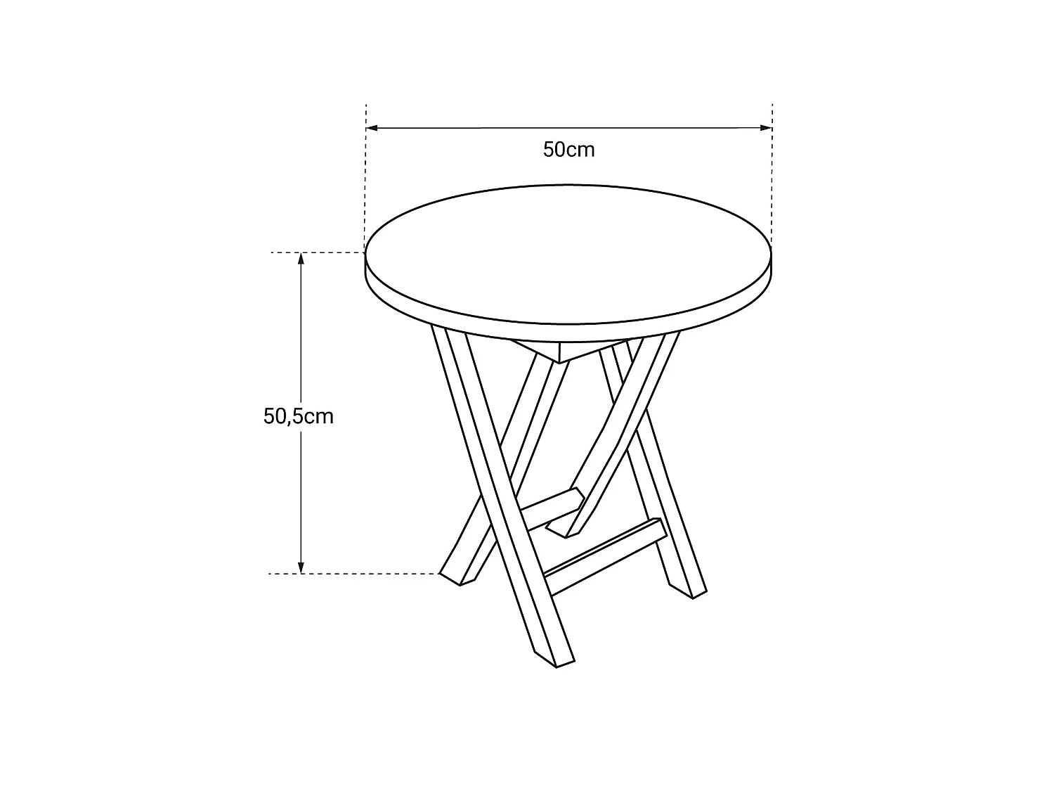 Table d'appoint ronde en teck 50cm LOMBOK - HAPPY GARDEN