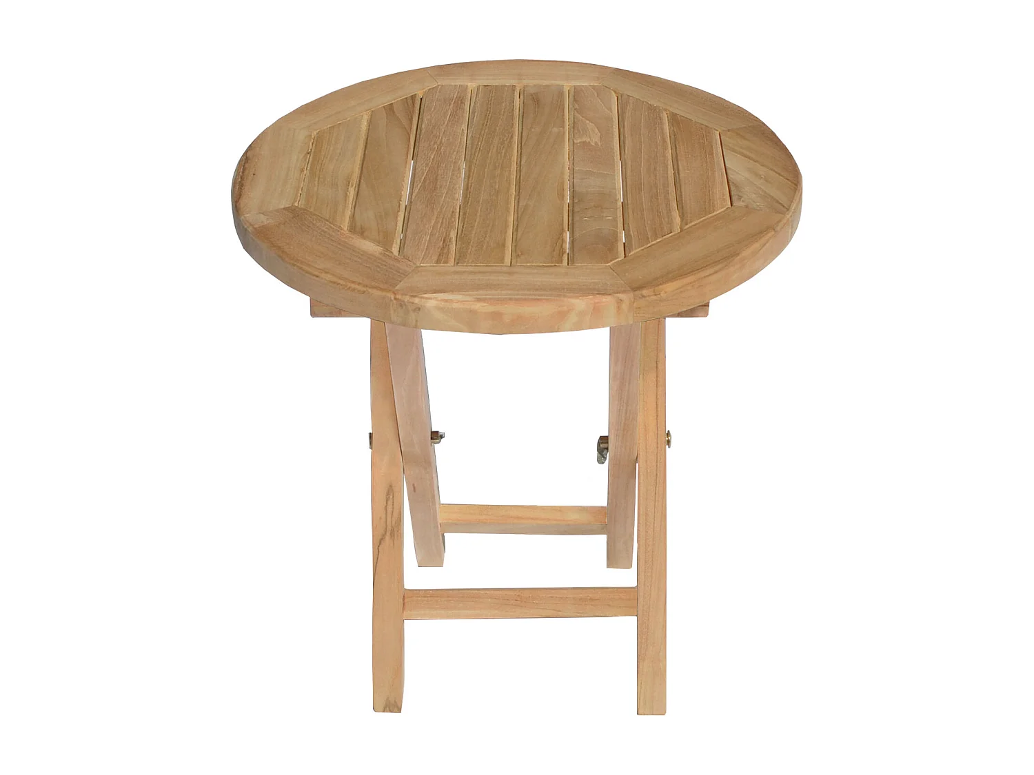 Table d'appoint ronde en teck 50cm LOMBOK - HAPPY GARDEN