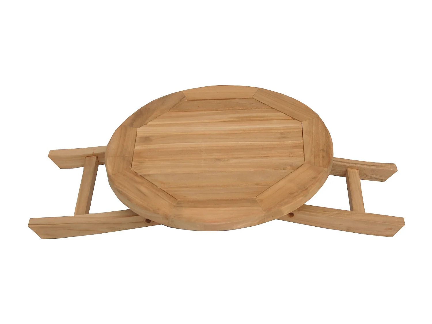 Table d'appoint ronde en teck 50cm LOMBOK - HAPPY GARDEN