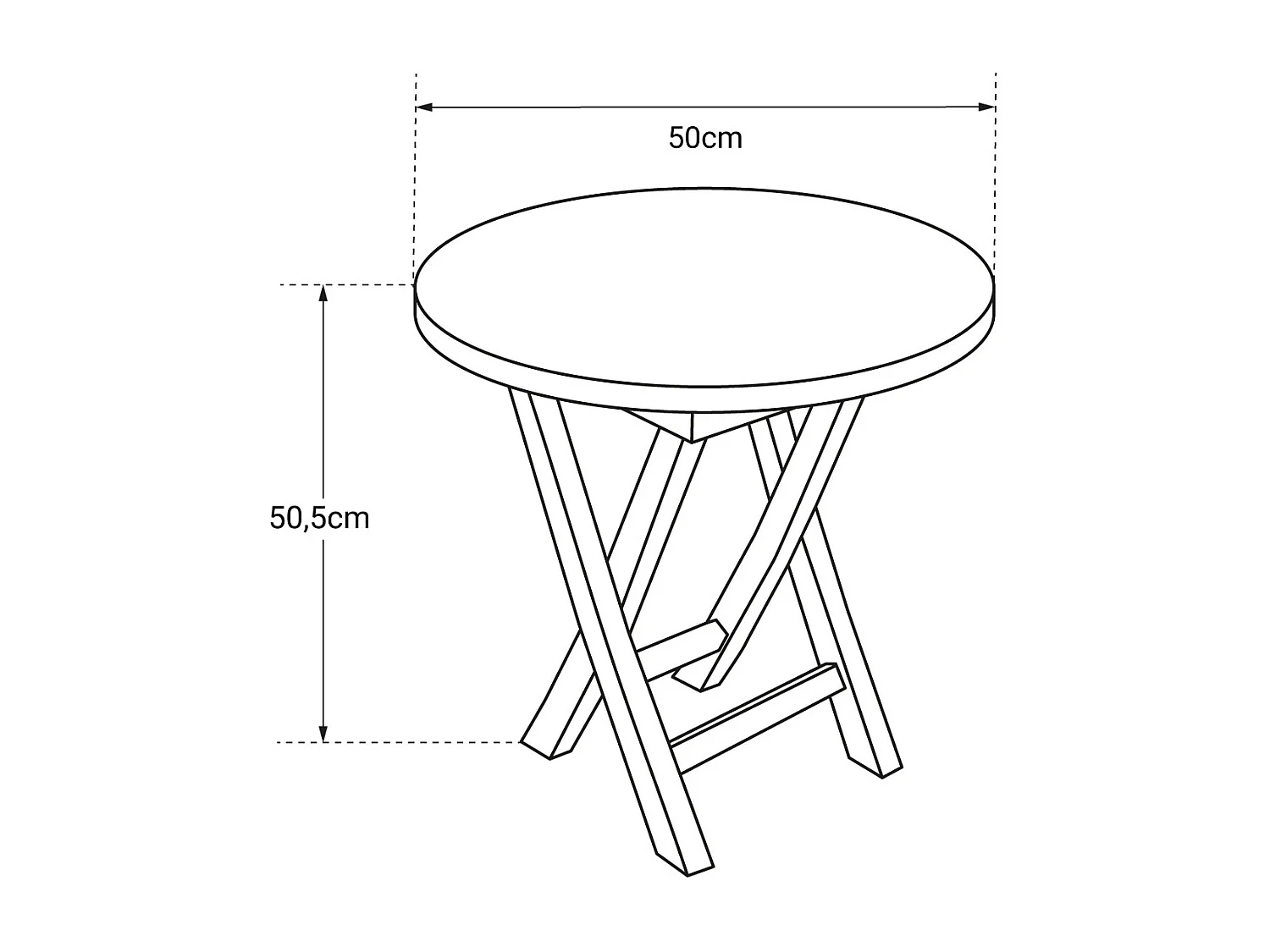 Table d'appoint ronde en teck 50cm LOMBOK - HAPPY GARDEN