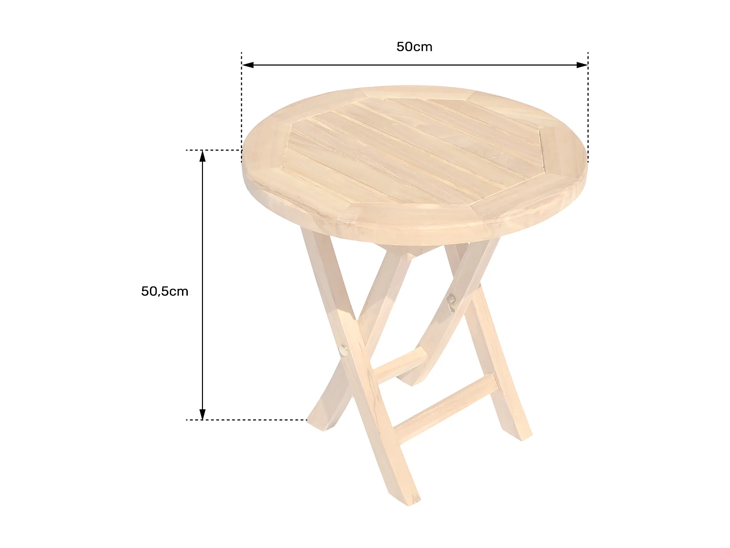 Tavolino rotondo in teak 50cm LOMBOK