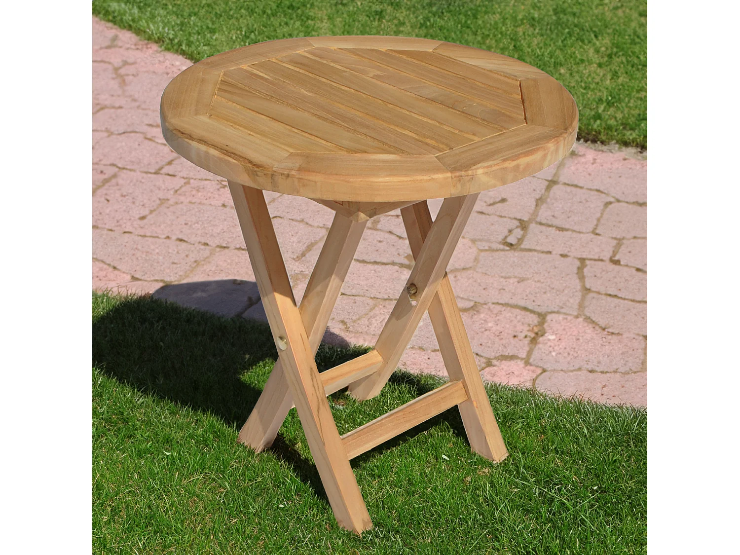 Tavolino rotondo in teak 50cm LOMBOK