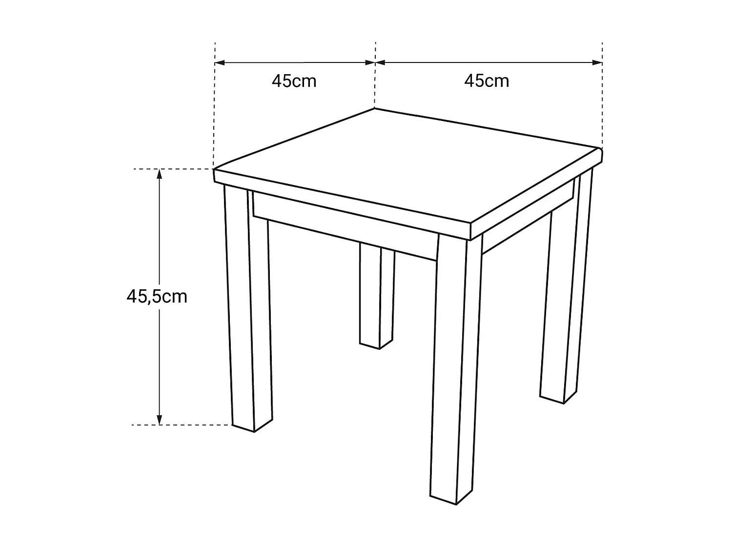 Vierkante teak bijzettafel 45cm JAVA