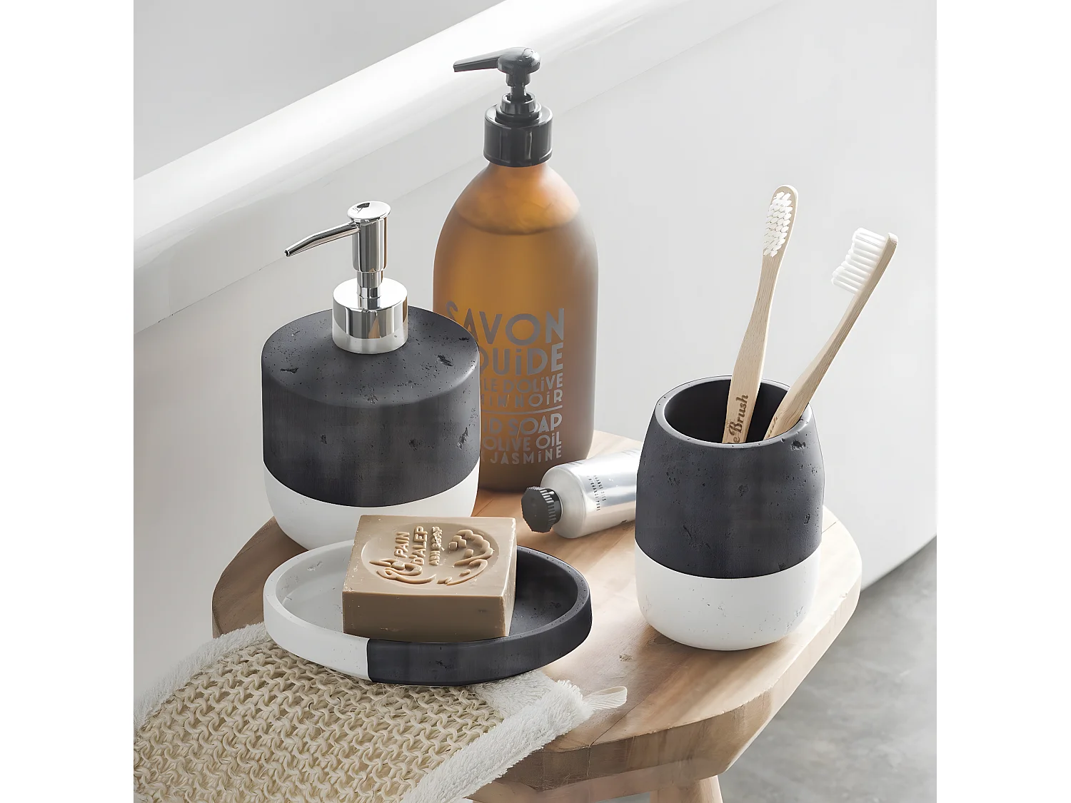 Distributeur de savon bicolore en polyrésine HAMMAM