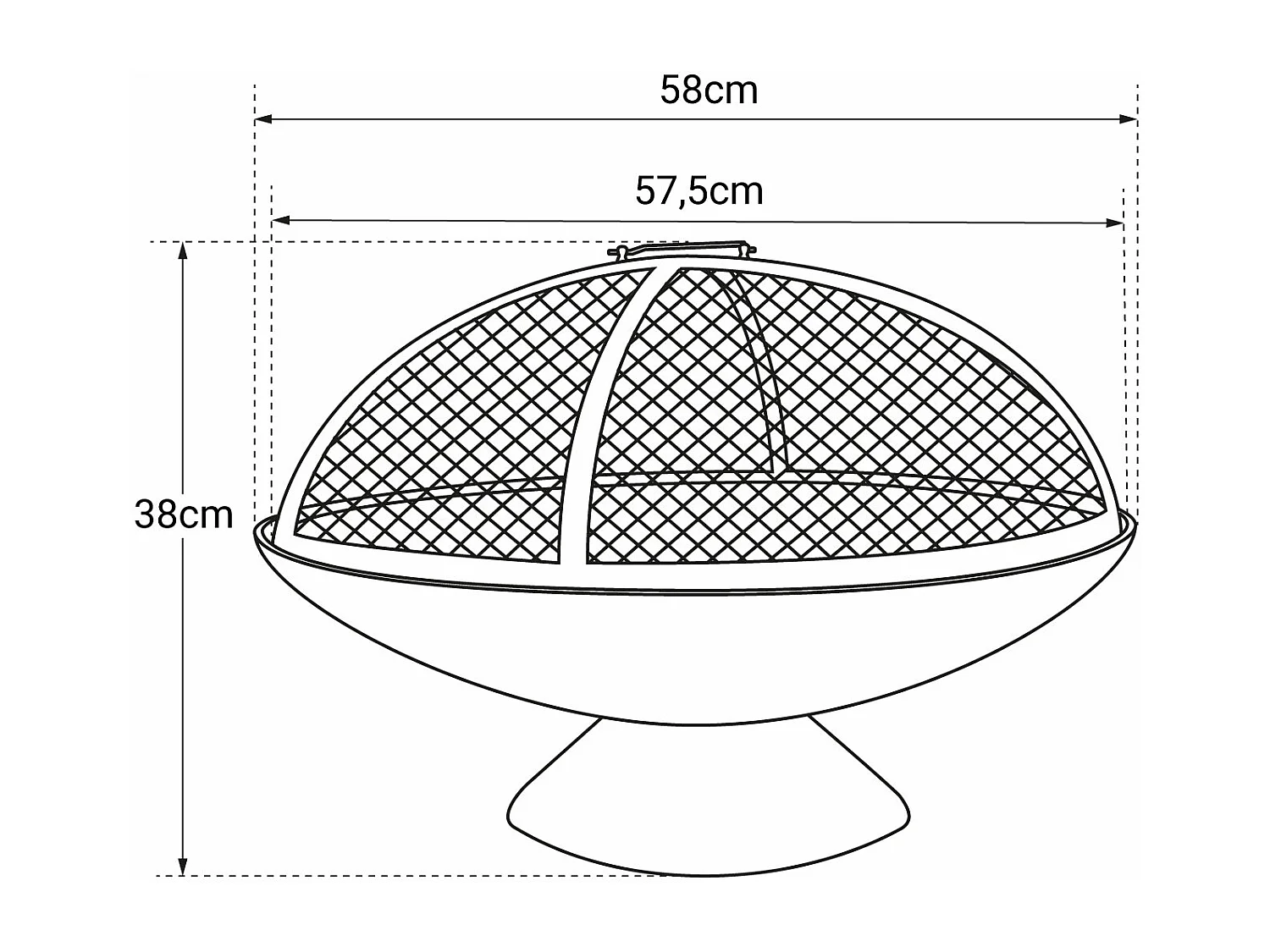 Braciere in ghisa con campana "Junto" - Ø 58 x 38 cm - Nero