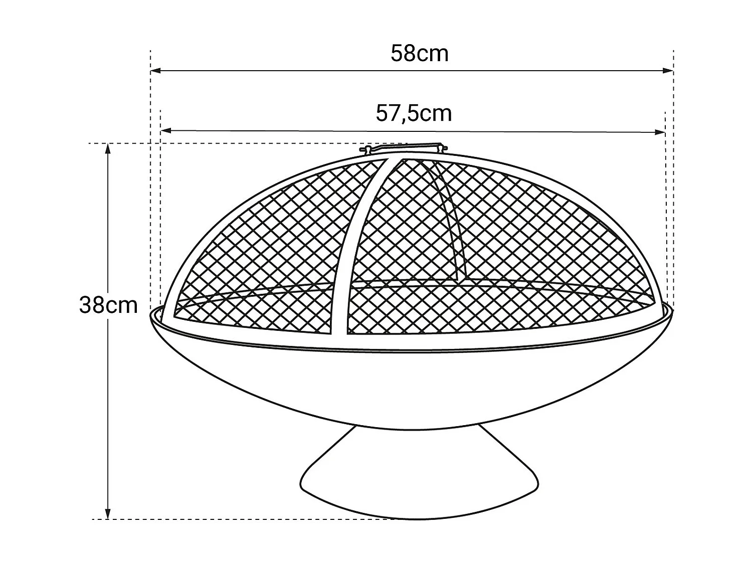 Cook'in Garden JUNTO Fogueira de ferro fundido - Ø58 x H 38cm, carvão e madeira, tinta resistente a altas temperaturas
