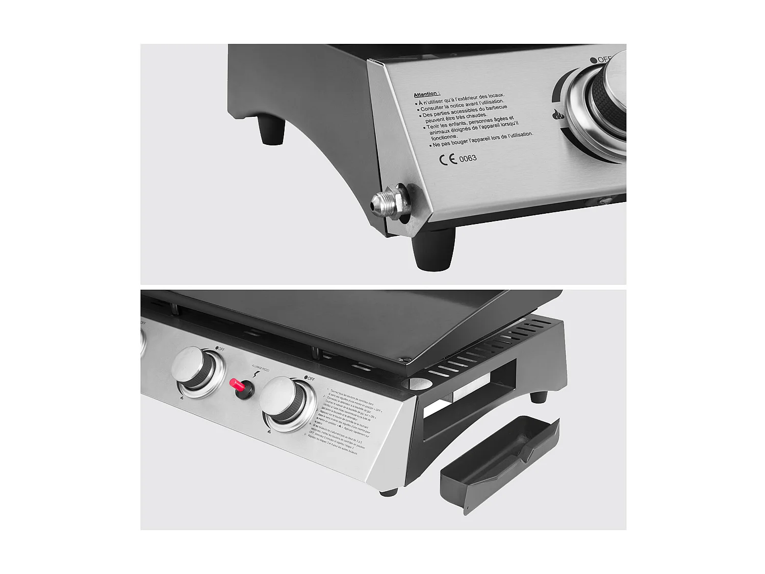 Plancha au gaz SÉVILLE - 3 brûleurs 7,5kW