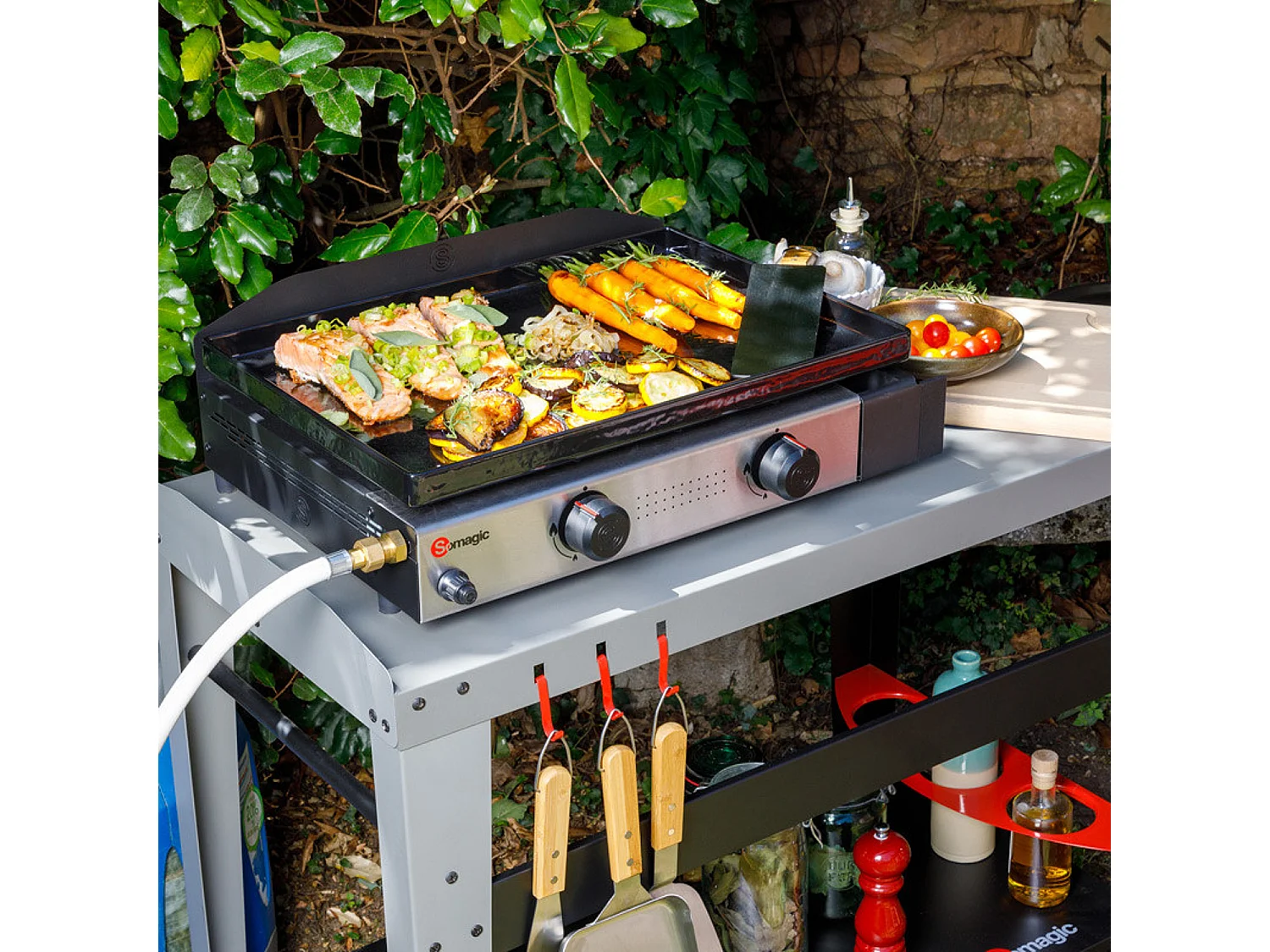 Plancha au gaz SOLIA 200 2 brûleurs 4,25kW - SOMAGIC