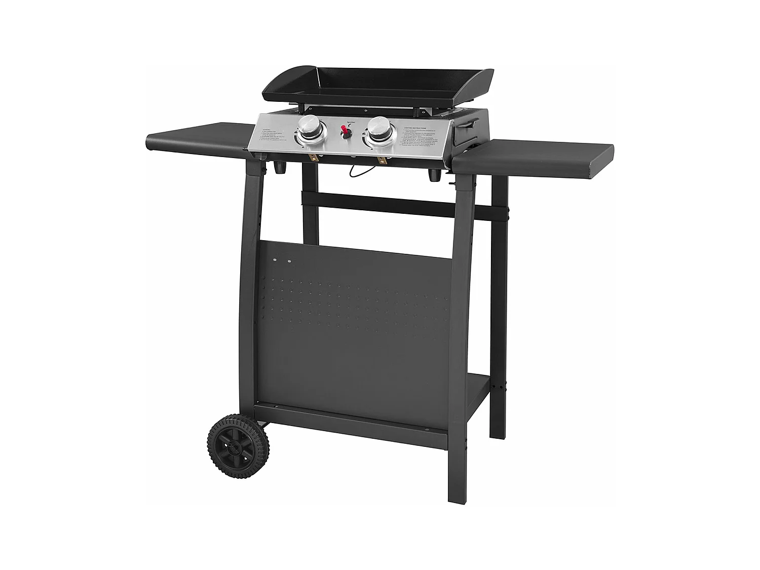 Plancha au gaz MALA - 2 brûleurs 5kW + chariot - HAPPY GARDEN