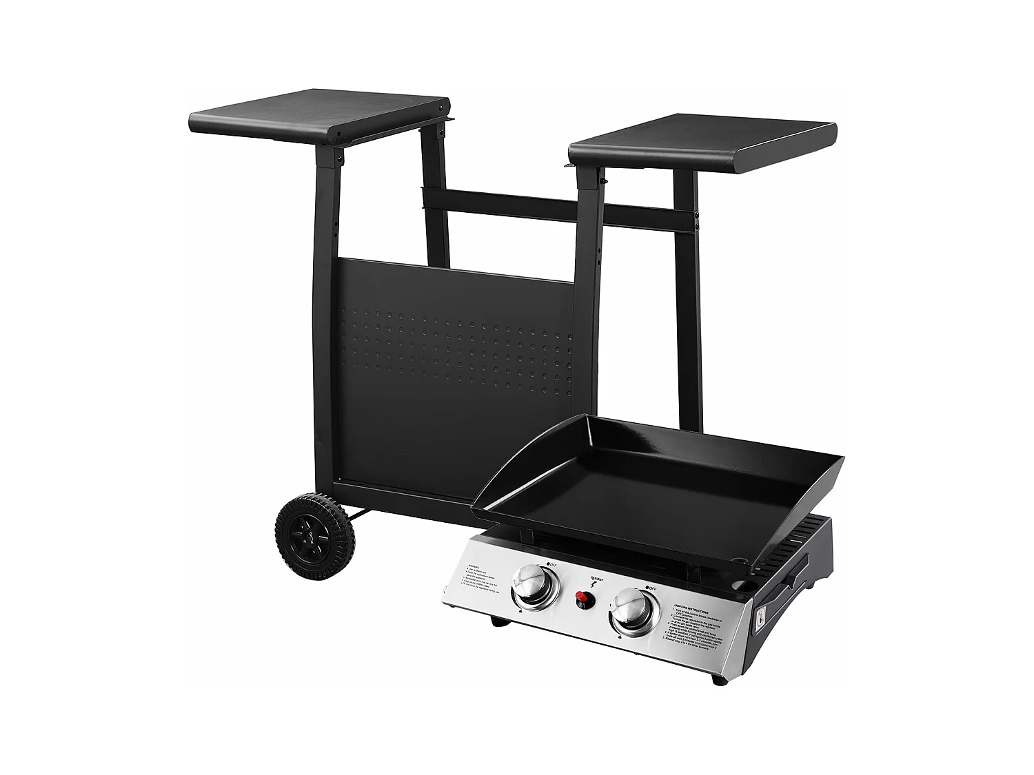 Bakplaat op gas MALA - 2 branders 5kW + wagen