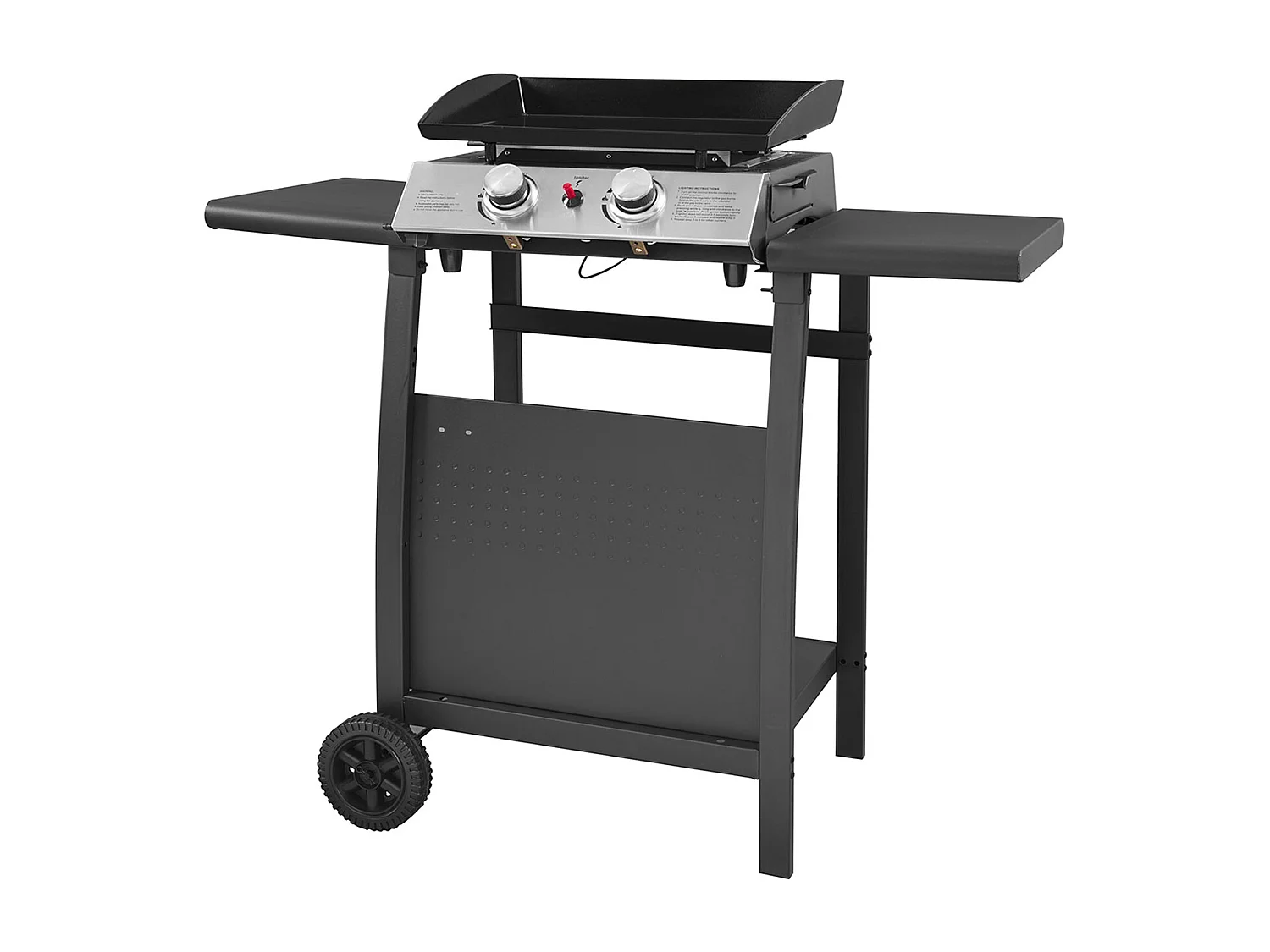 Plancha de gas MALA 2 quemadores 5kW + carrito