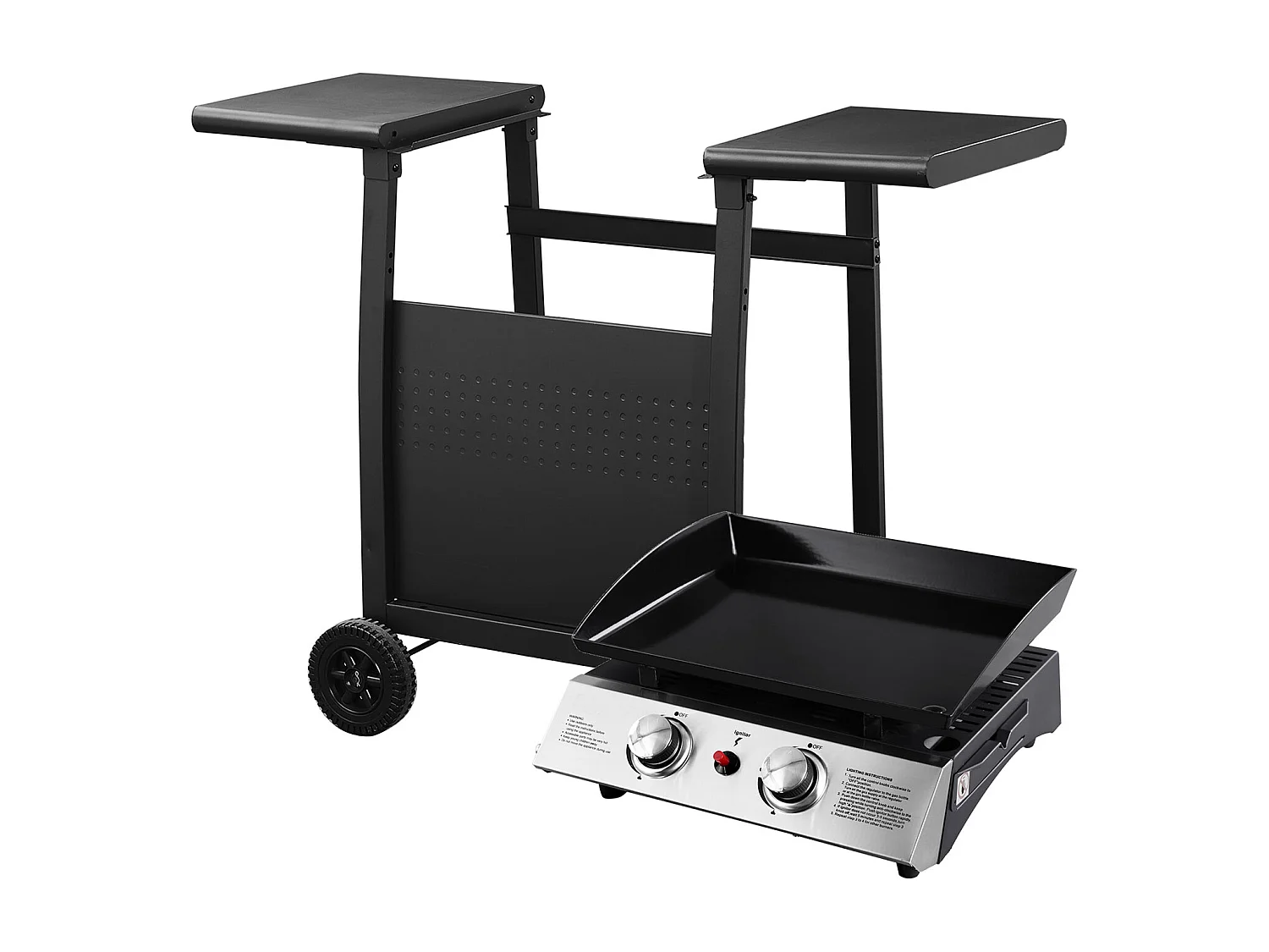 Plancha de gas MALA 2 quemadores 5kW + carrito