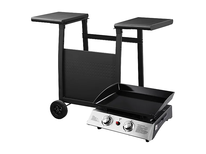 Plancha au gaz MALA - 2 brûleurs 5kW + chariot - HAPPY GARDEN