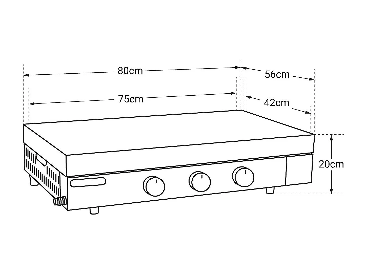 Plancha gaz en fonte FINESTA - 3 brûleurs - COOK'IN GARDEN