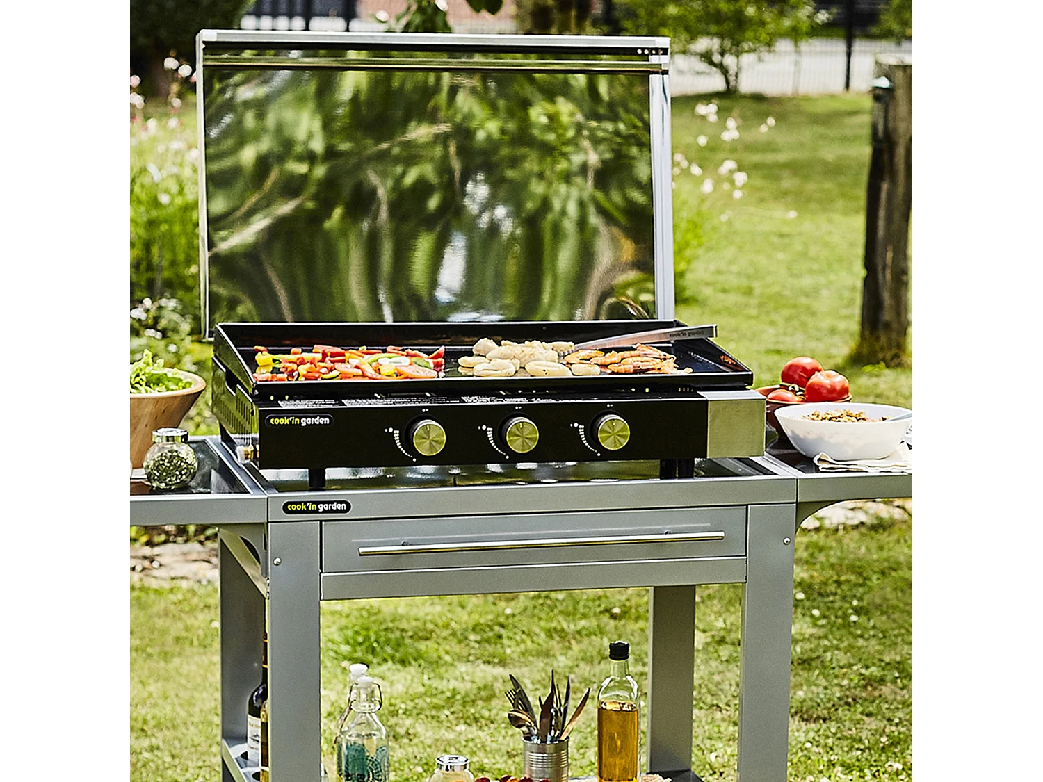 Plancha de gas de hierro fundido FINESTA - 3 quemadores 7kW