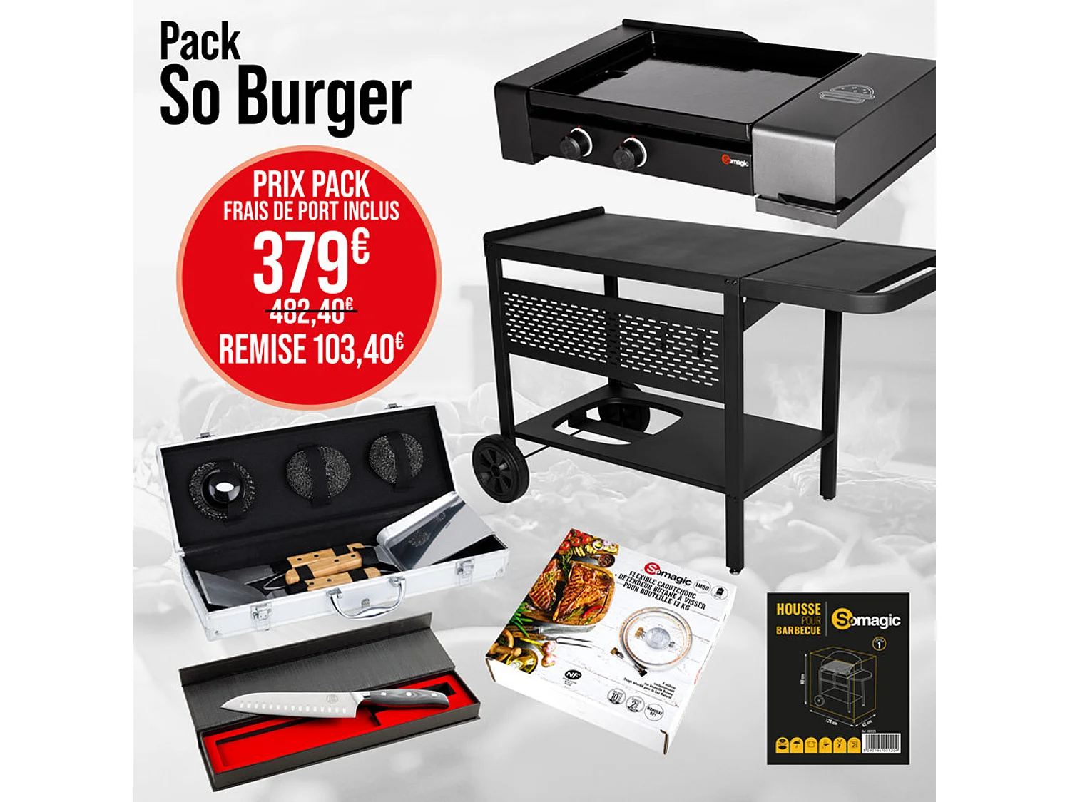 Plancha au gaz spécial burger SO BURGER - 5,6kW