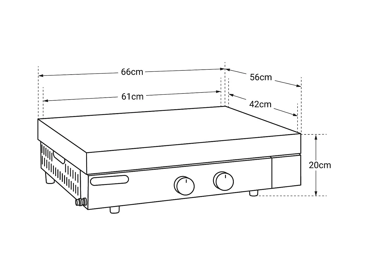 Plancha gaz en fonte FINESTA - 2 brûleurs - COOK'IN GARDEN