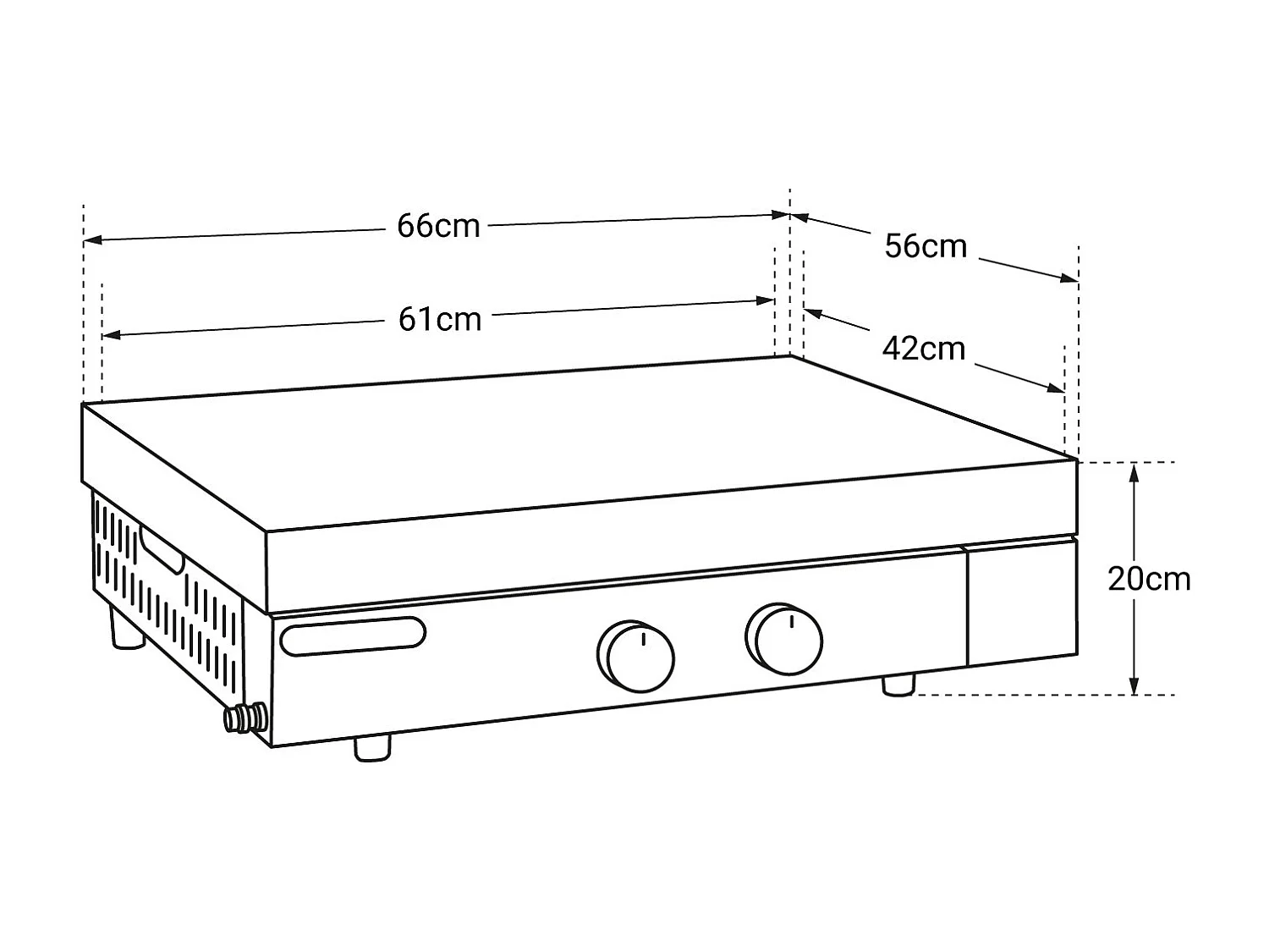 Plancha gaz en fonte FINESTA - 2 brûleurs - COOK'IN GARDEN
