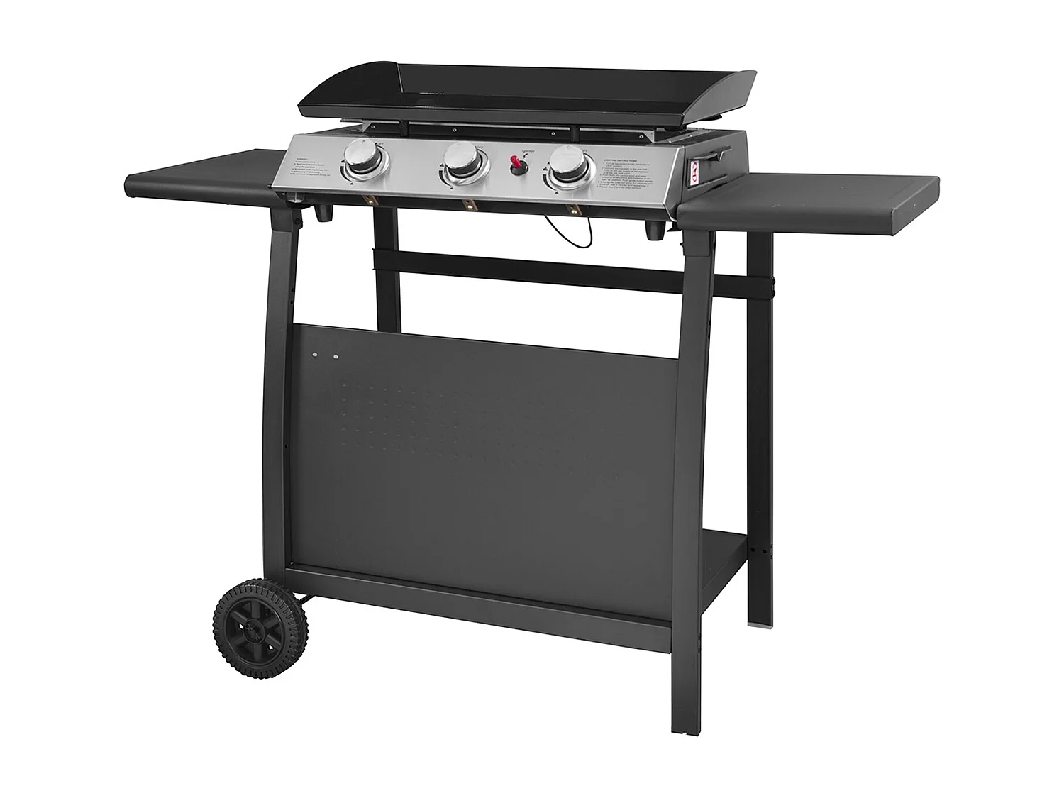 Plancha au gaz SÉVILLE - 3 brûleurs 7,5kW + chariot - HAPPY GARDEN