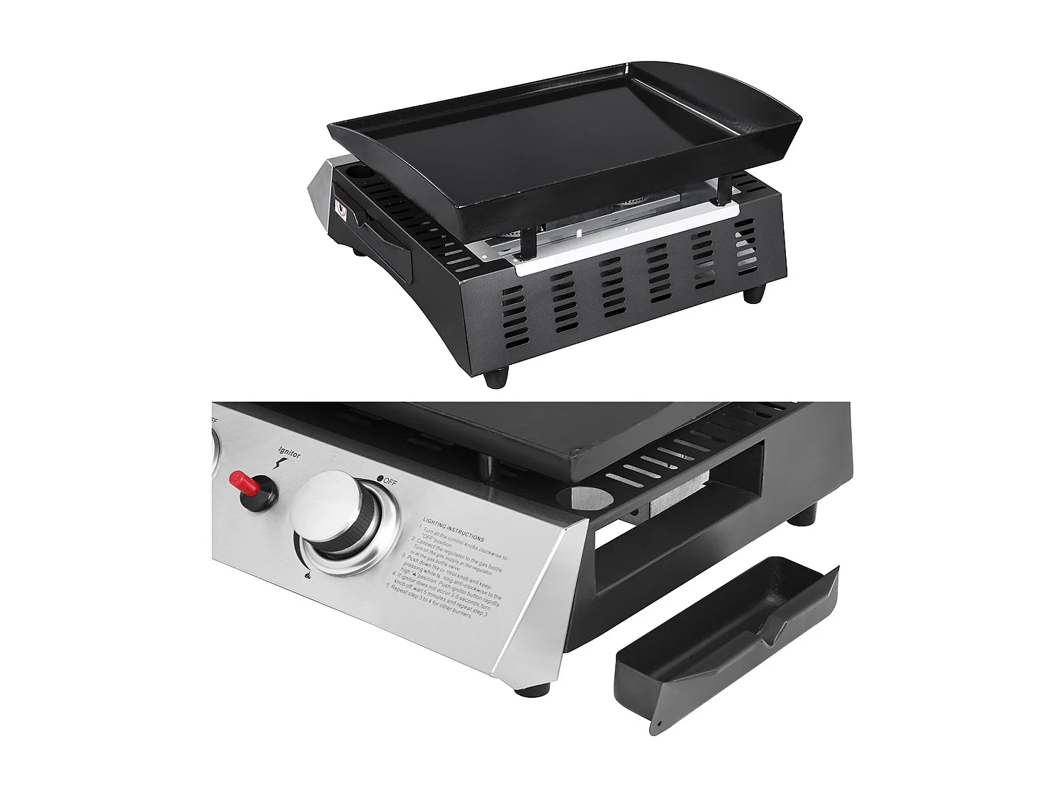 Plancha au gaz MALA - 2 brûleurs 5kW - HAPPY GARDEN