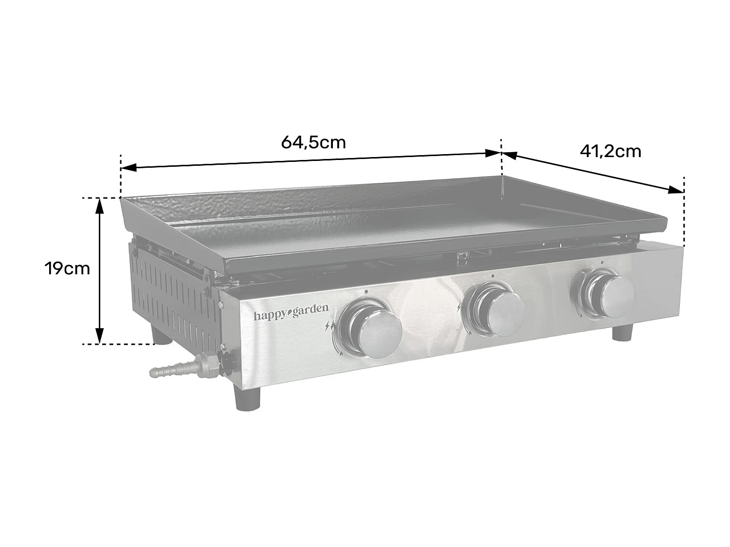 MÉRIDA Gas-Plancha mit 3 Brennern 6 kW