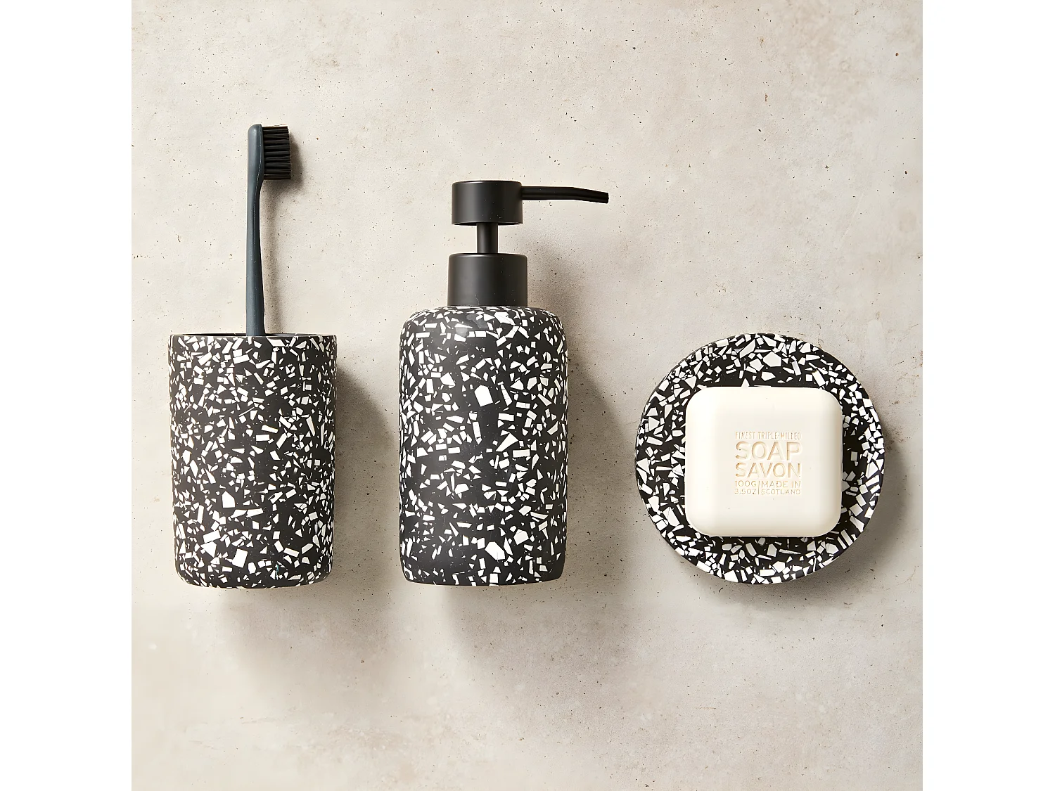 Distributeur de savon en polyrésine TERRAZZO