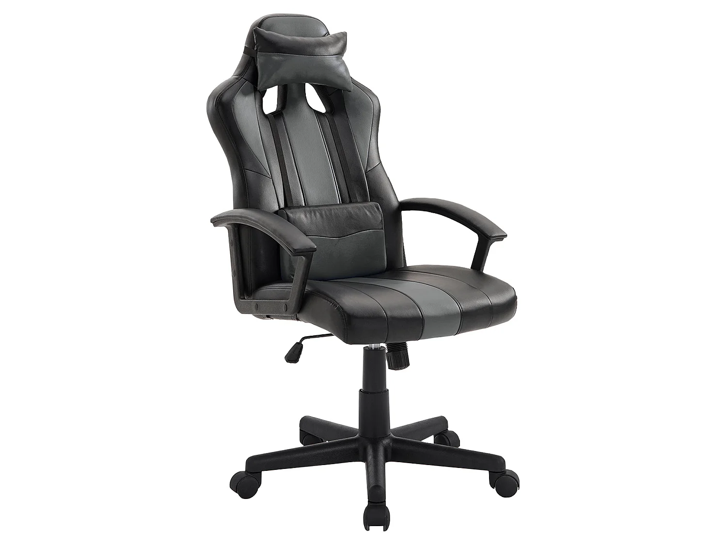 Fauteuil de bureau gamer noir et gris CRASH - HAPPY GARDEN