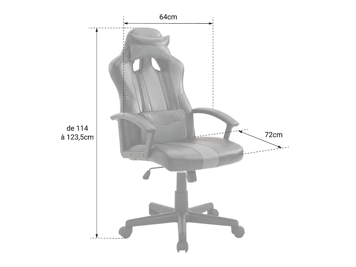 Fauteuil de bureau gamer noir et gris CRASH - HAPPY GARDEN