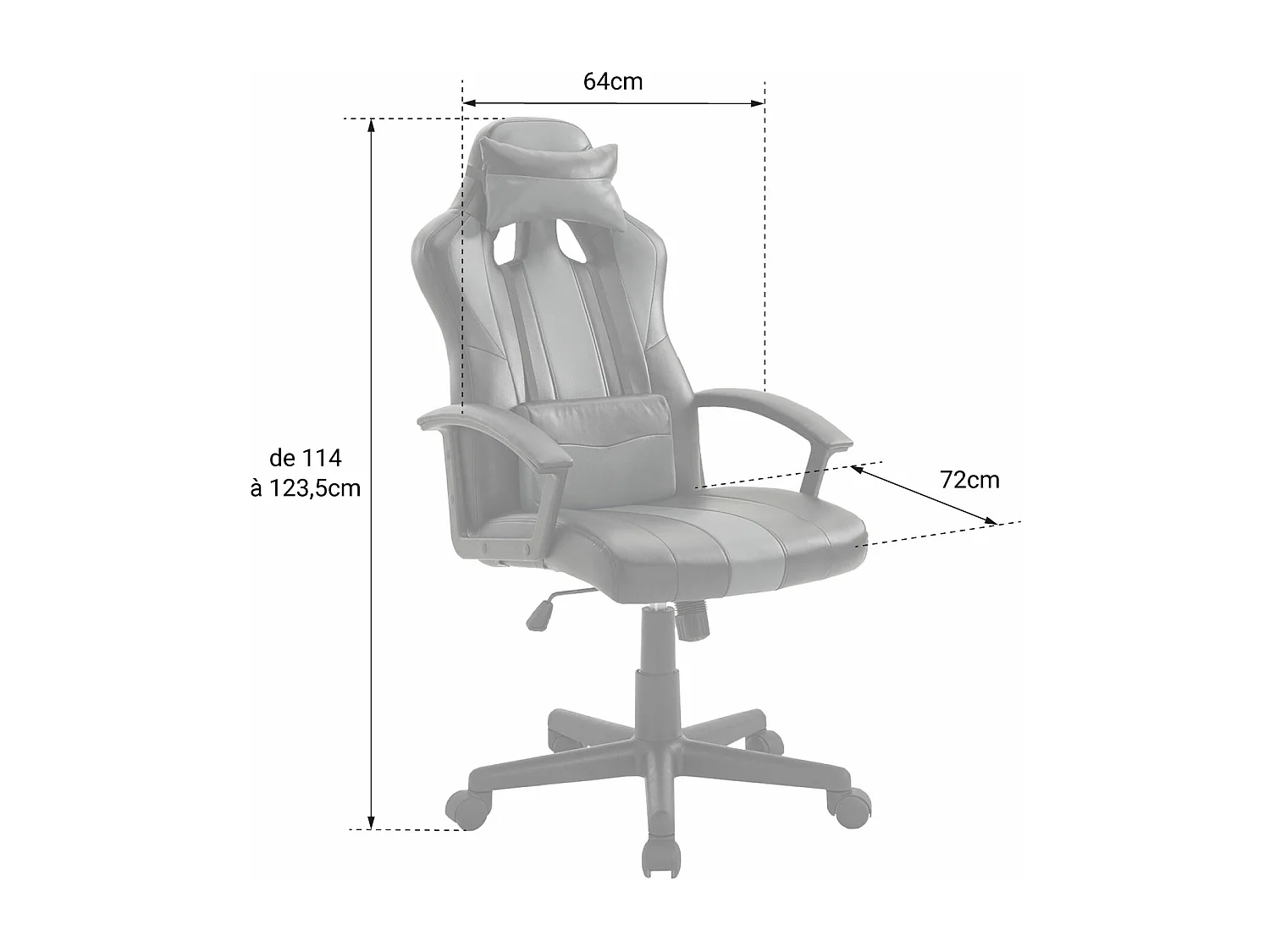 Fauteuil de bureau gamer noir et bleu CRASH - HAPPY GARDEN