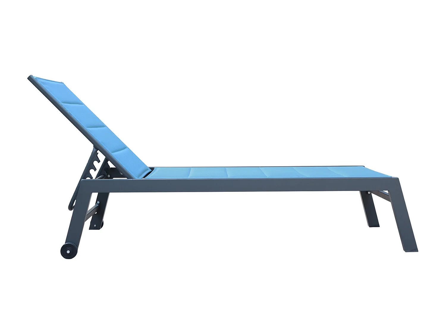 Sonnenliege BARBADOS aus blaugrauem Textilene - Aluminium anthrazit