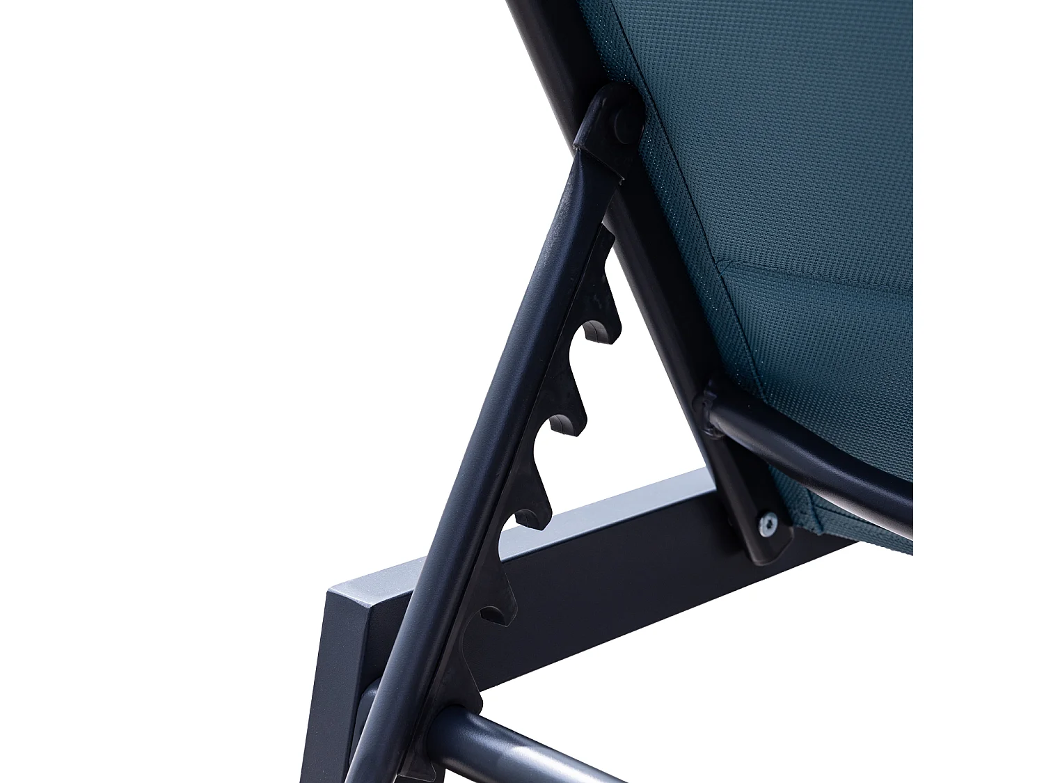 Bain de soleil BARBADOS en textilène bleu gris - aluminium anthracite - HAPPY GARDEN