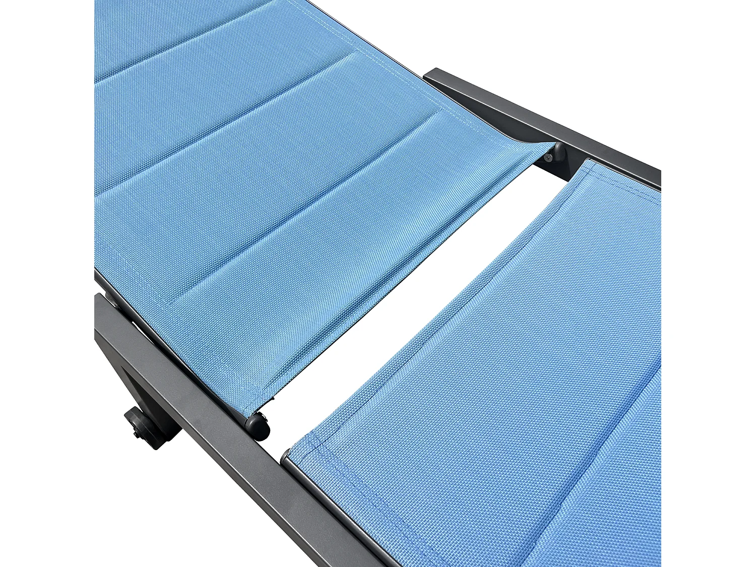 Bain de soleil BARBADOS en textilène bleu gris - aluminium anthracite - HAPPY GARDEN