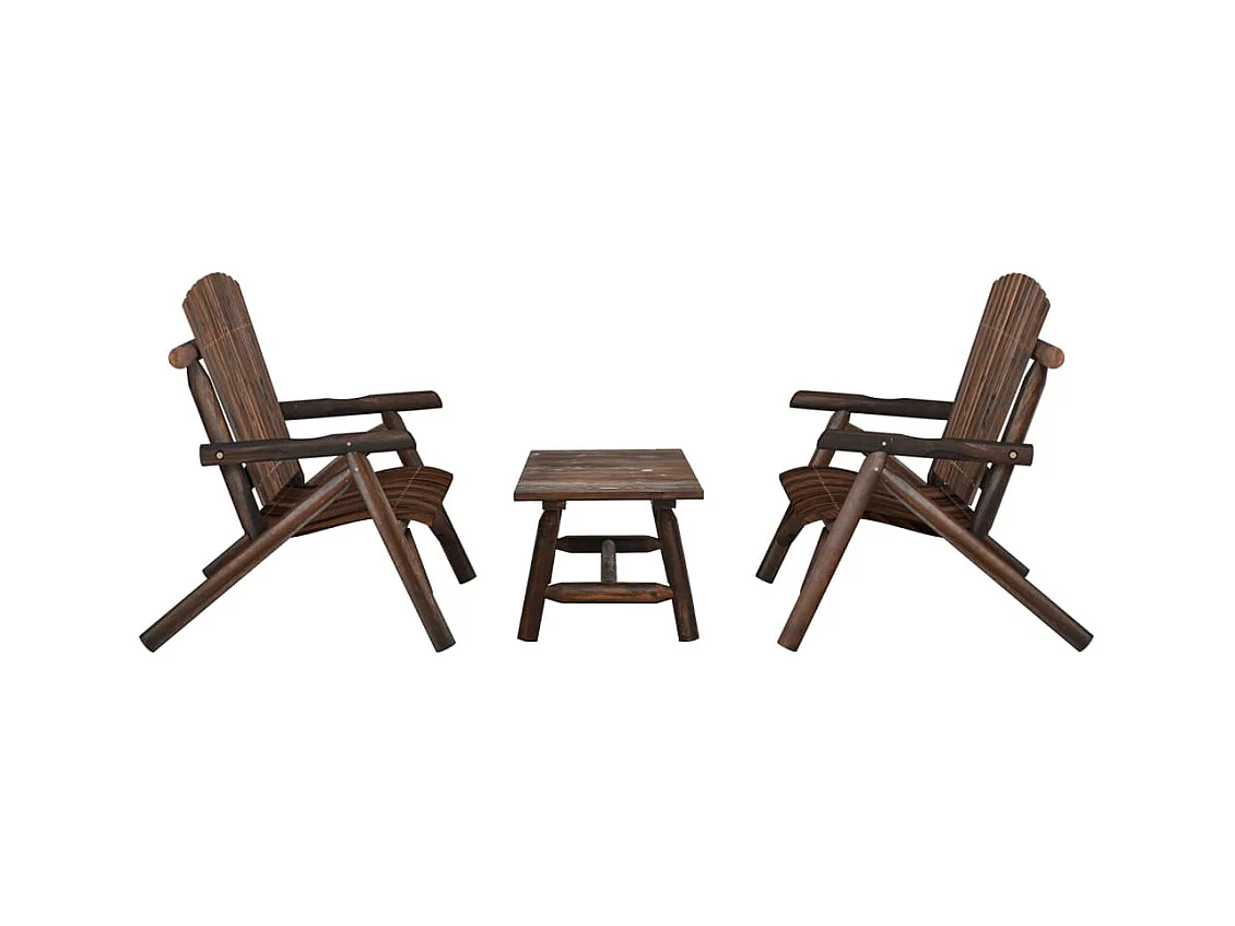 Salon de jardin 3 pcs bois massif d'épicéa BE56182