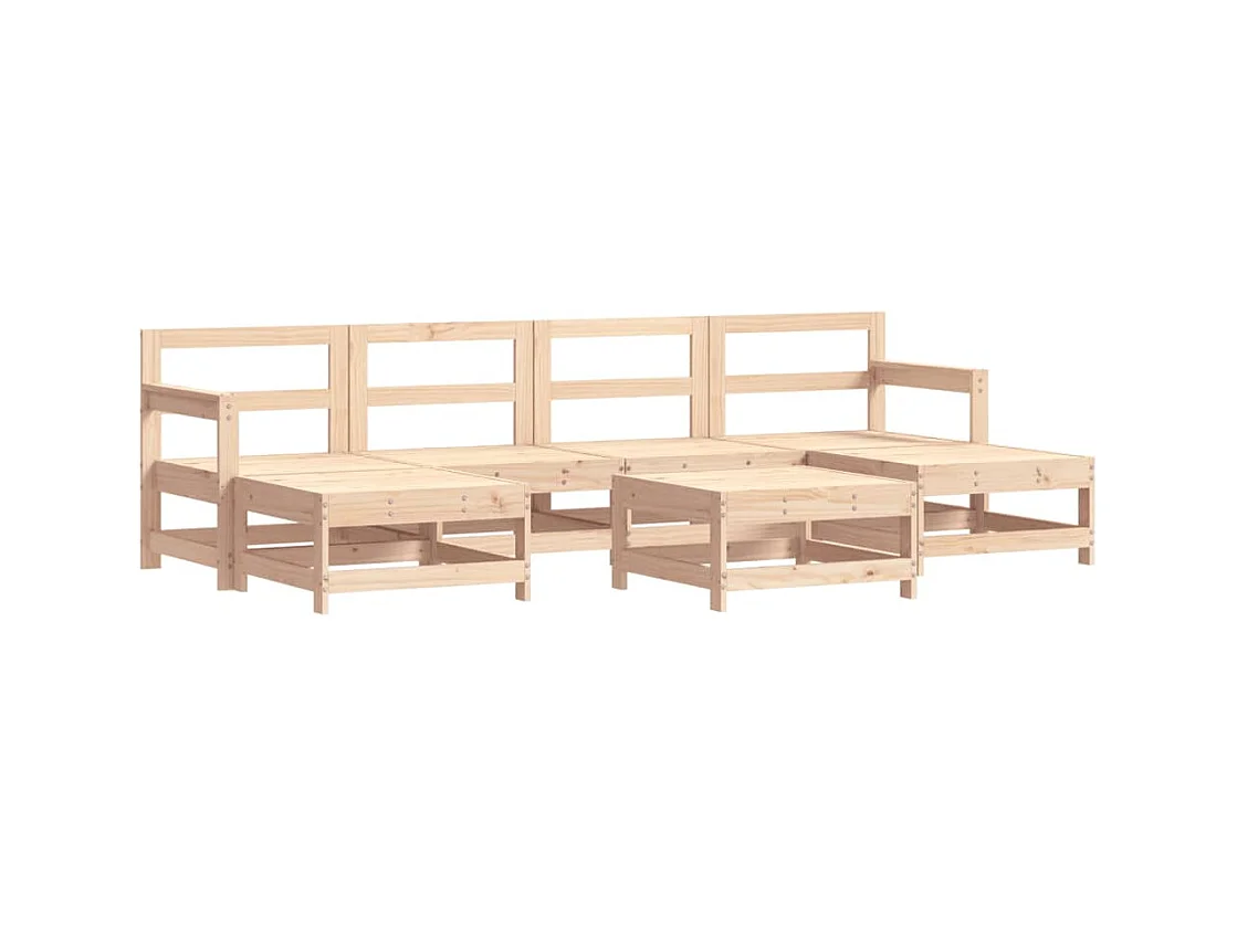 Salon de jardin 7 pcs Bois de pin massif SSG79541