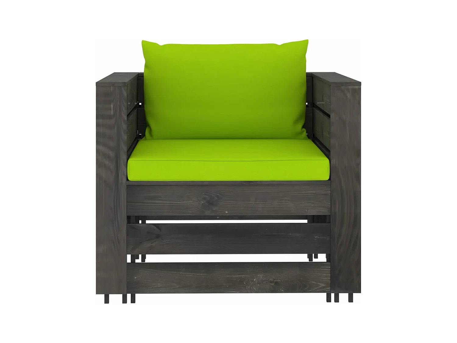 Salon de jardin 7 pcs avec coussins Bois imprégné de gris BE40627