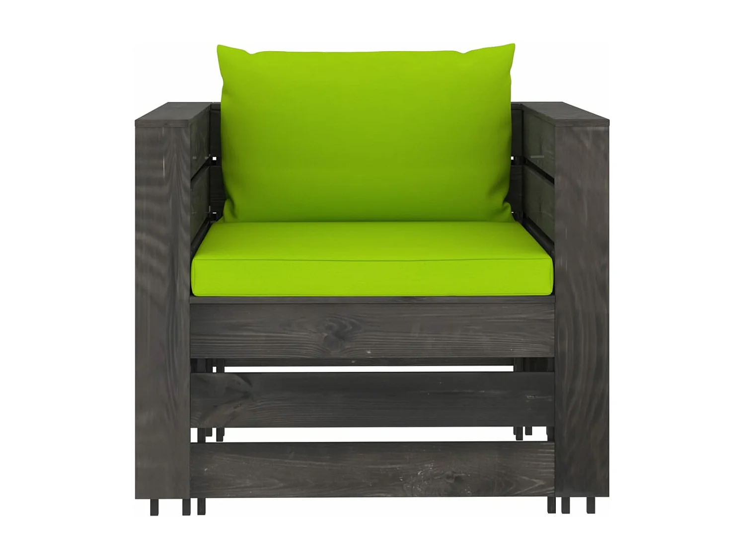 Salon de jardin 7 pcs avec coussins Bois imprégné de gris BE40627