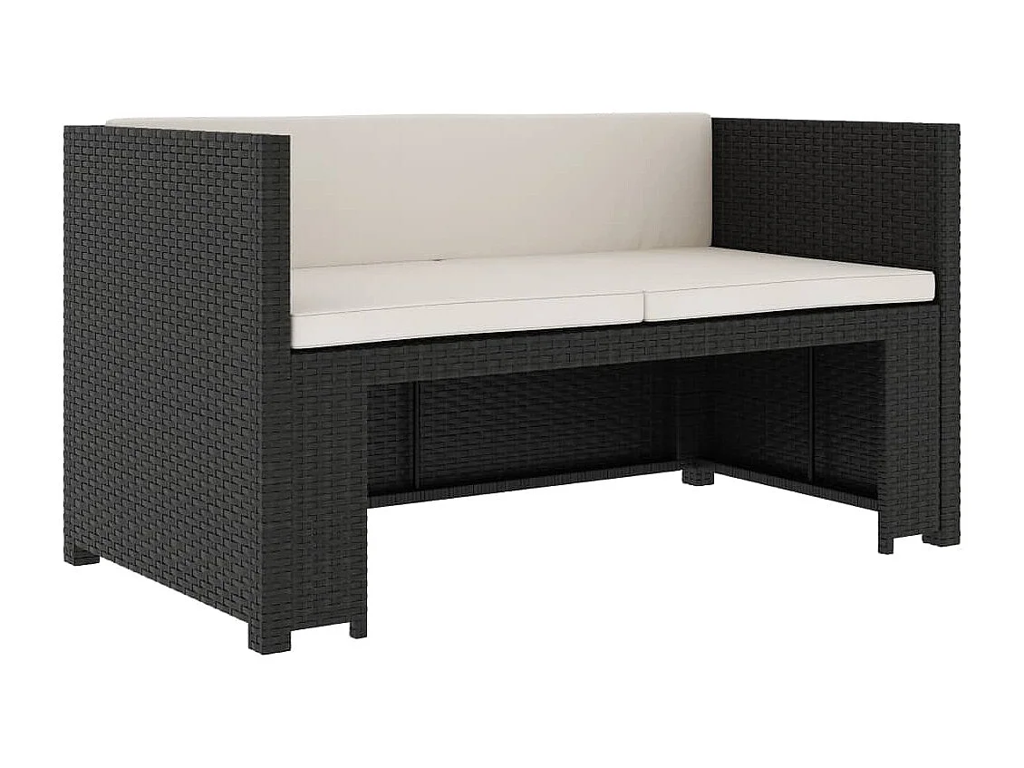 Salon de jardin 5 pcs avec coussins Résine tressée Noir BE13273