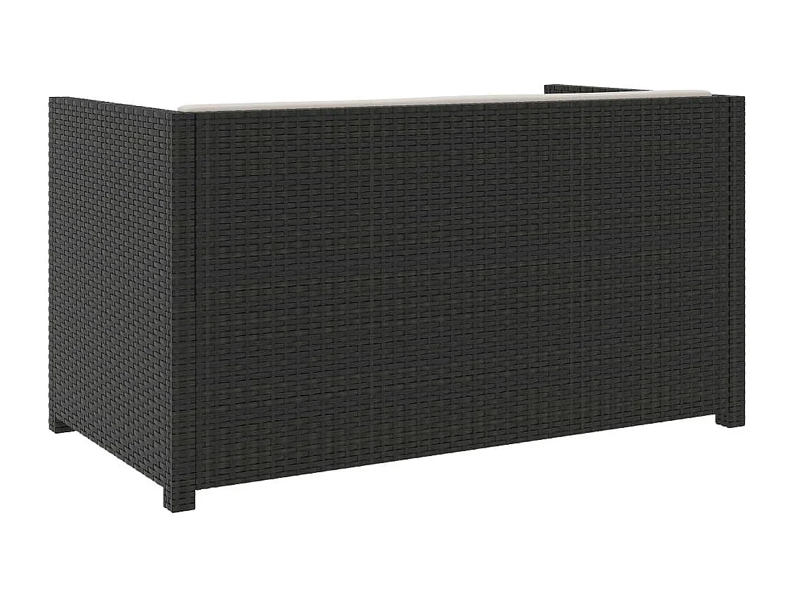 Salon de jardin 5 pcs avec coussins Résine tressée Noir BE13273