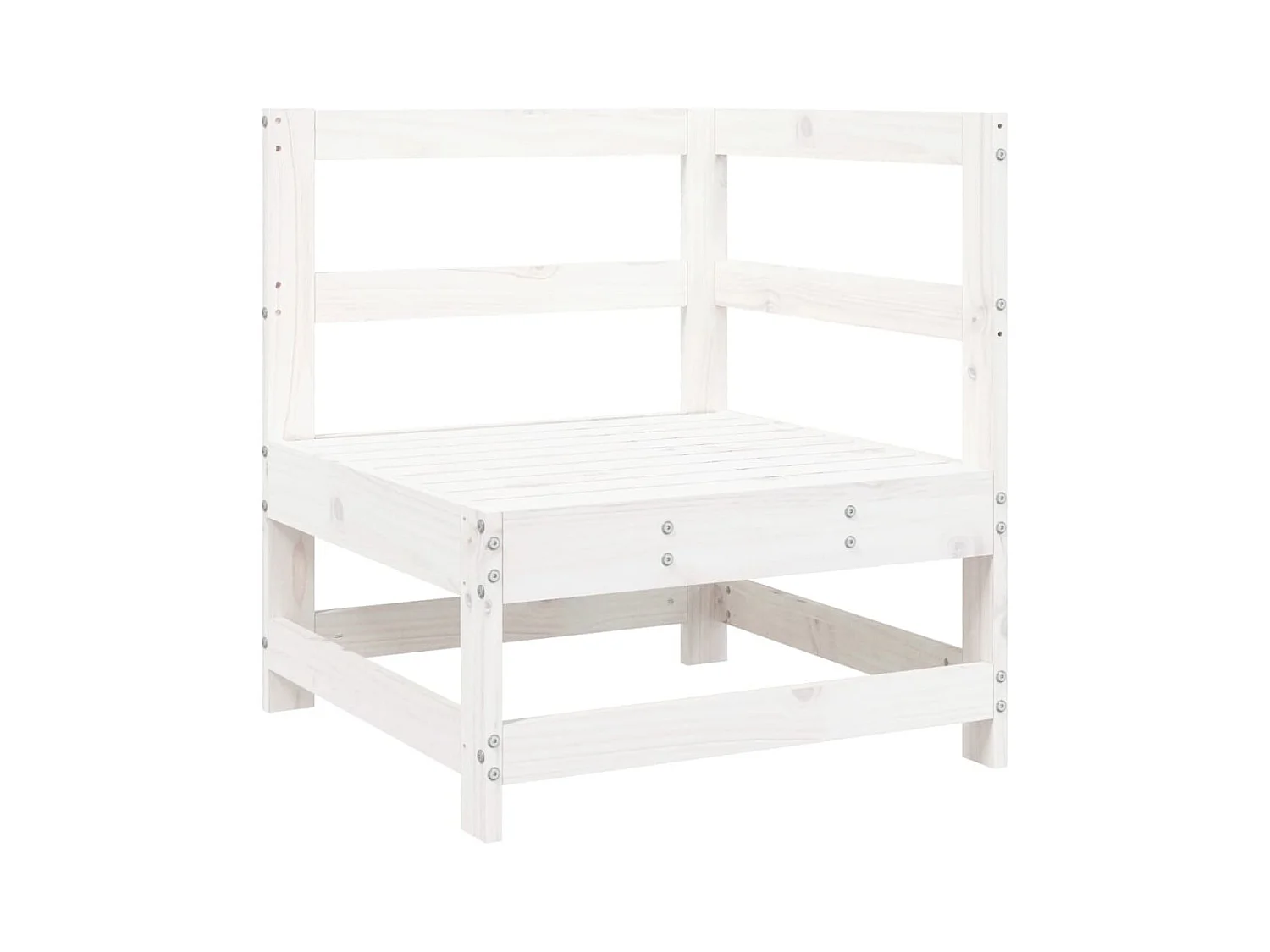 5-tlg. Garten-Sitzgruppe: Sofa + Tisch | Garten-Lounge-Set Weiß Massivholz Kiefer -GKD211123