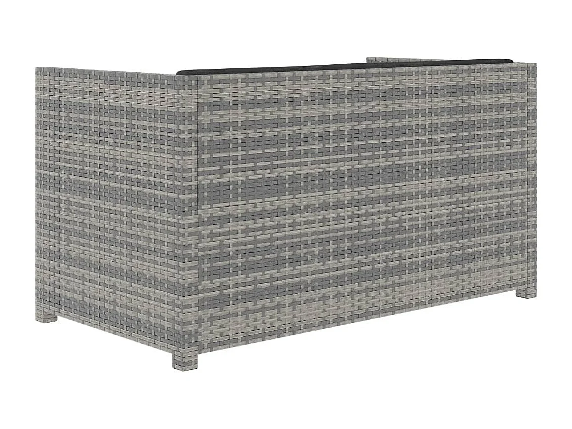 5-tlg. Garten-Sitzgruppe: Sofa + Tisch | Garten-Lounge-Set mit Auflagen Poly Rattan Grau -GKD378202