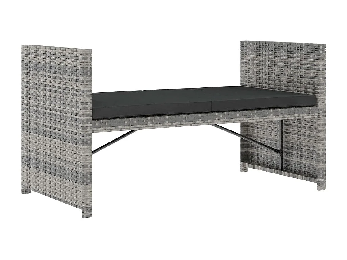 Salon de jardin 5 pcs avec coussins Résine tressée Gris BE19431