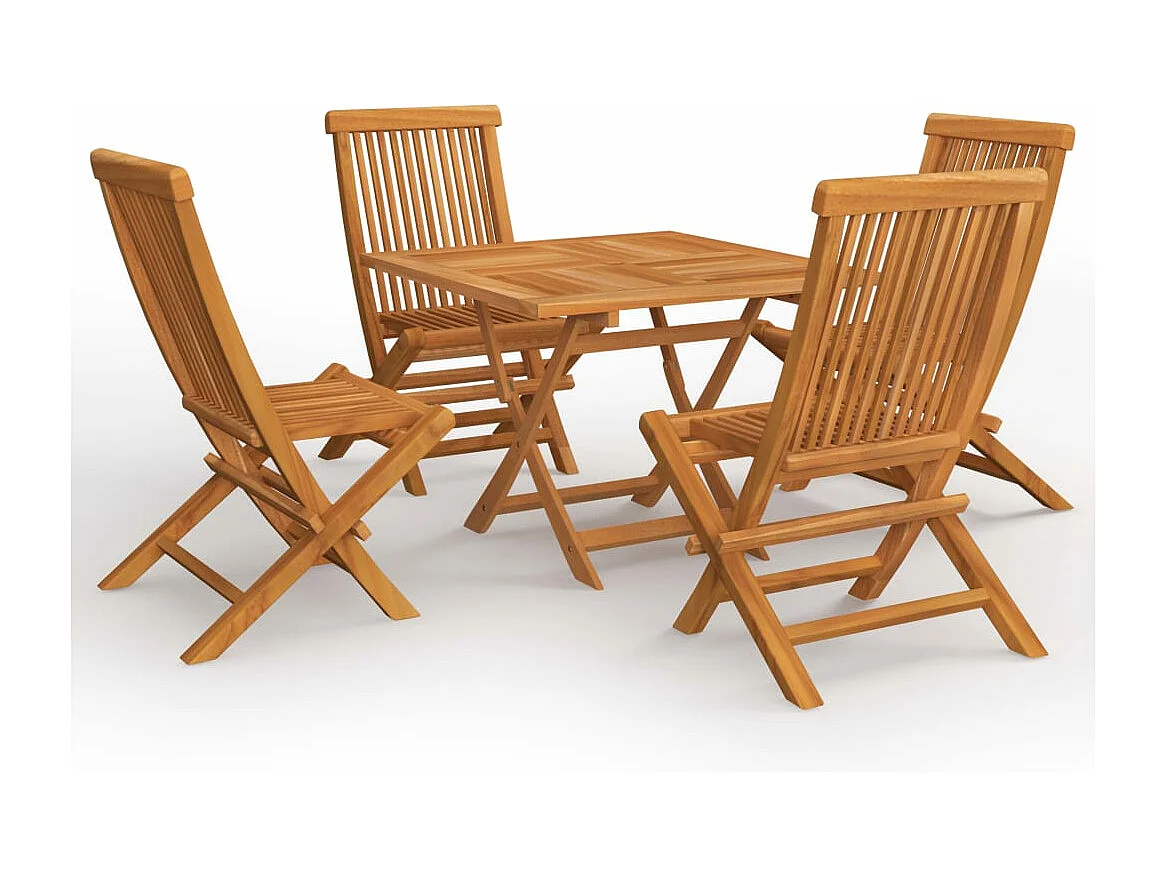 Salon de jardin 5 pcs Bois de teck massif BE66790