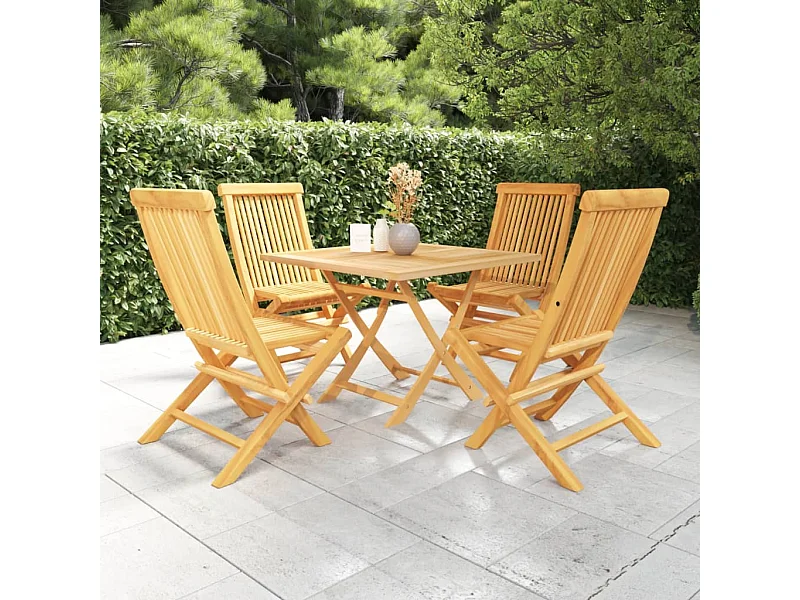 5-tlg. Garten-Essgruppe,Gartensitzgruppe Massivholz Teak -gkd87086