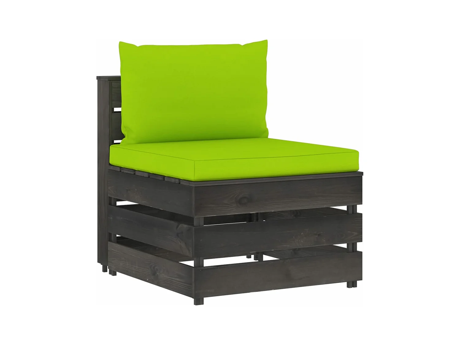 Salon de jardin 5 pcs avec coussins Bois imprégné de gris BE34676