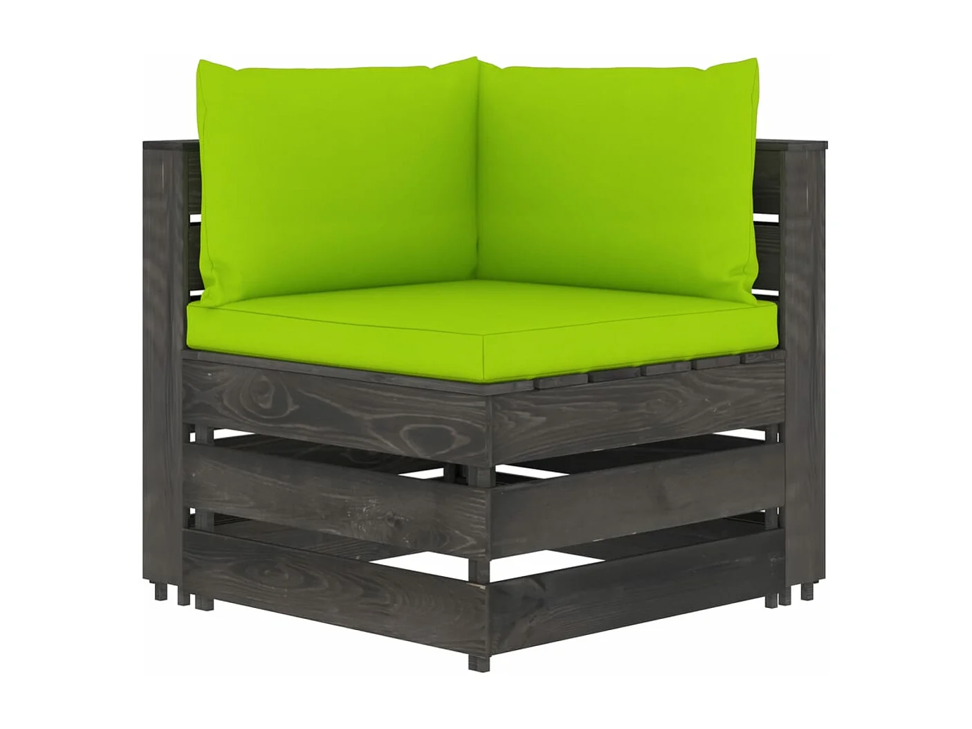 Salon de jardin 5 pcs avec coussins Bois imprégné de gris BE34676