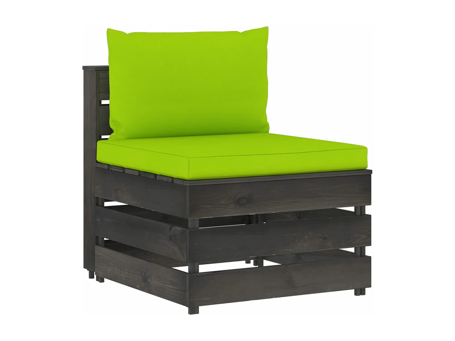 Salon de jardin 5 pcs avec coussins Bois imprégné de gris BE34676