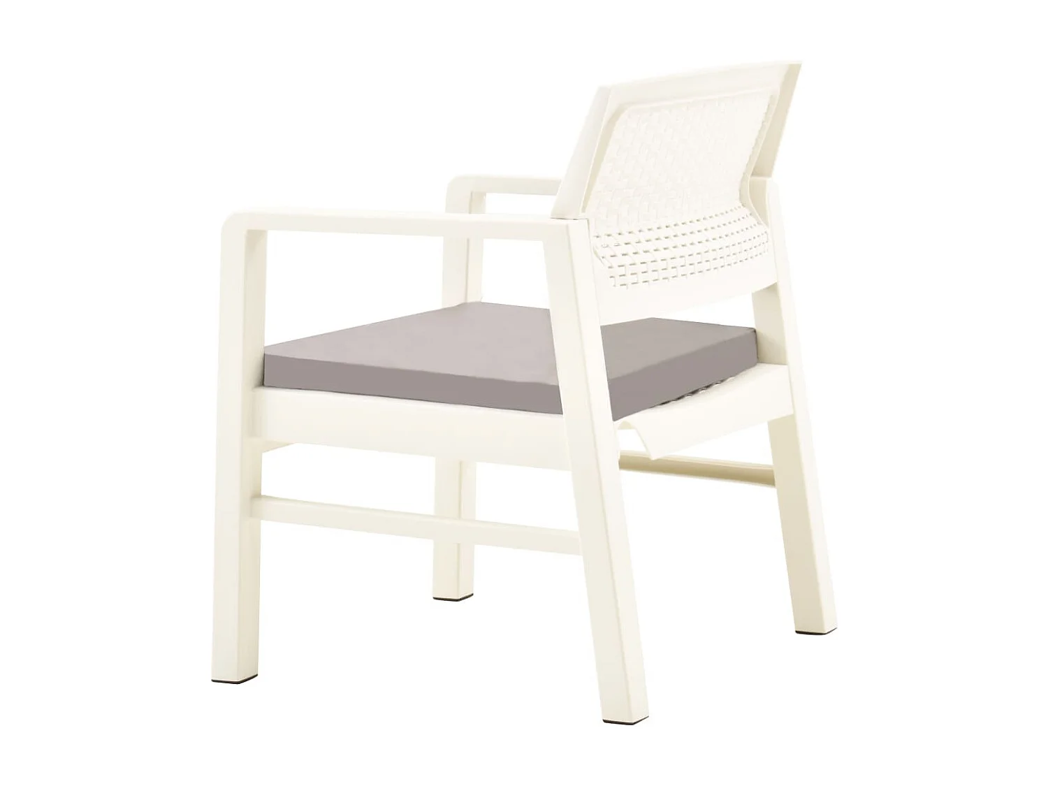 Conjunto lounge para jardim 3 pcs plástico branco PT81949