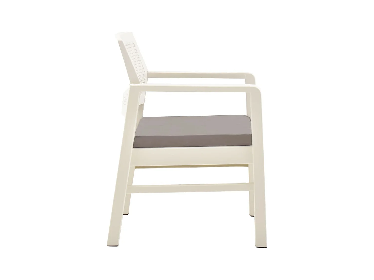 3-tlg. Garten-Sitzgruppe: Sofa + Tisch | Garten-Lounge-Set Kunststoff Weiß -GKD900452