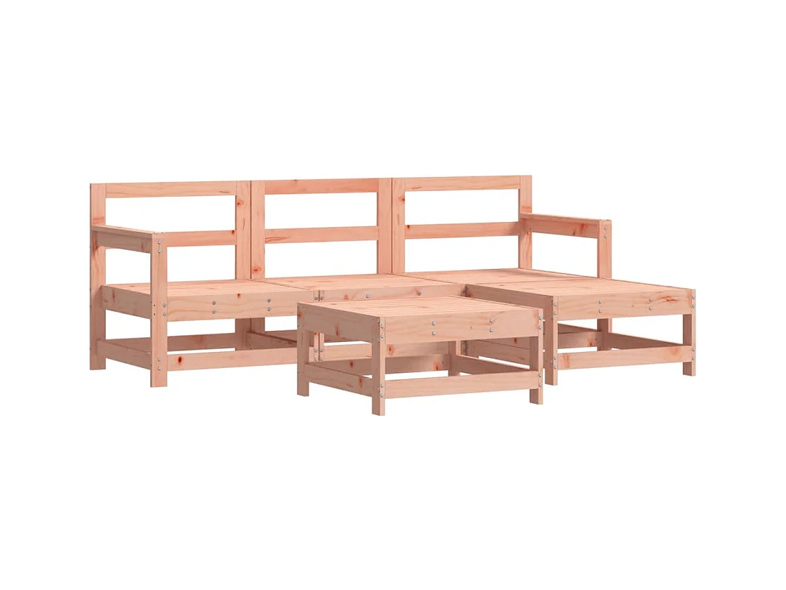 5-tlg. Garten-Sitzgruppe: Sofa + Tisch | Garten-Lounge-Set mit Kissen Massivholz Douglasie -GKD170343